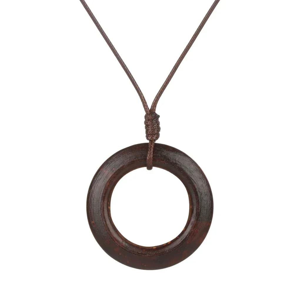 Collier pendentif Mala reconbouddhiste fait à la main, perle en bois ethnique, bijoux longs, cadeaux