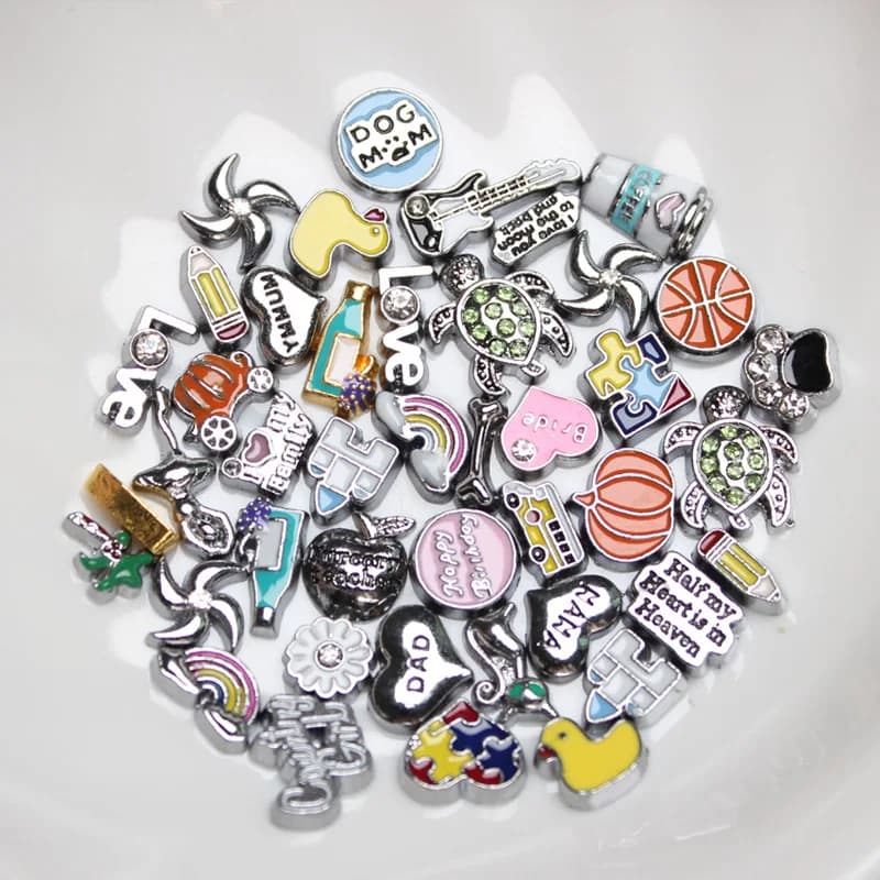 100 PC/lot médaillon flottant breloques médaillon en verre mémoire vivante breloque adapté pour bric