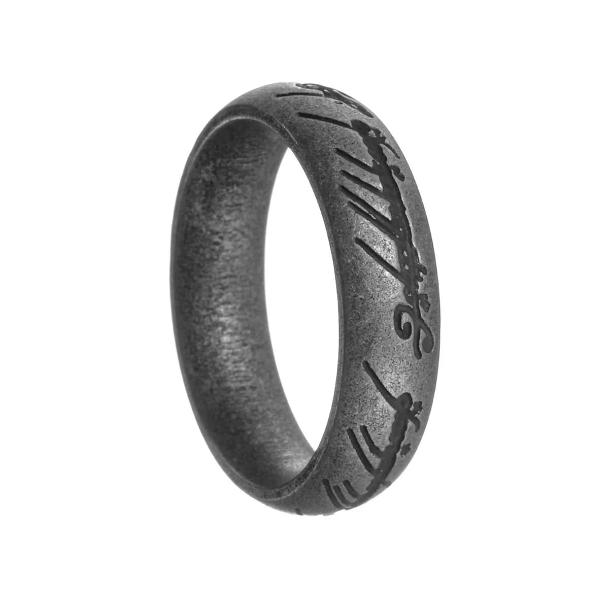 Bague Maître en Argent Antique, Cadeaux de Bijoux pour Lui, Bague de Pouvoir, Gravure 3D Sculptée, B