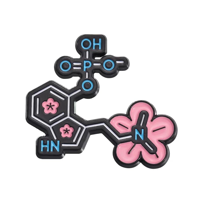 Broche à Structure de molécules biologiques, élément chimique, épingles en émail pour sac à dos, Bad