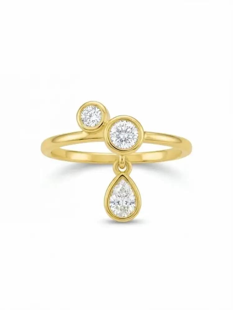 PAOVA – bague ronde en argent Sterling 925 pour femmes, en Zircon, en forme de goutte d'eau, pour fi