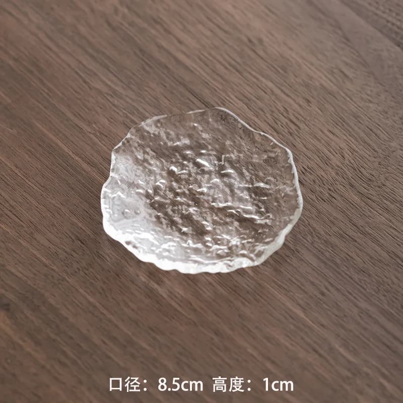 Dessous de verre en Glacier esthétique japonais, dessous de verre épais en verre transparent pour bo