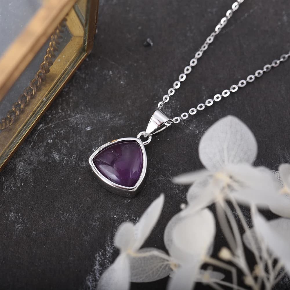 ITSMOS – collier avec pendentif en améthyste et Quartz Rose naturel, ras du cou en pierre ronde Simp