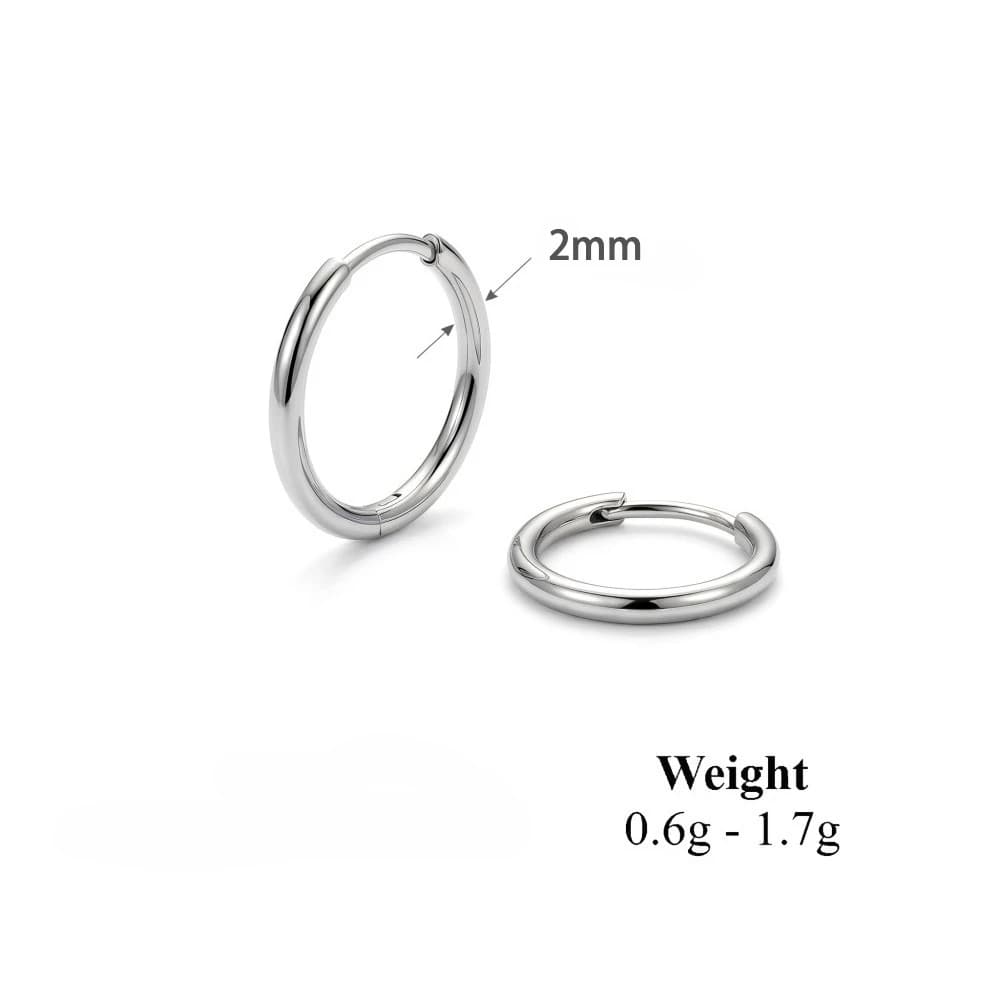 Mariasz – boucles d'oreilles minimalistes en acier inoxydable, 5-15mm, rondes, couleur or, classique