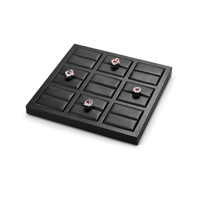 Oirlv noir magasin de bijoux affichage en cuir anneau boucle d'oreille collier plateau organisateur 