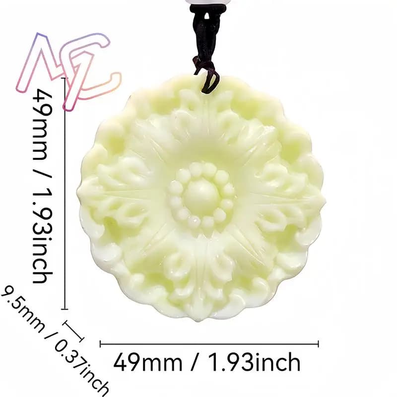 Collier pendentif en pierre sculptée naturelle, amulette de créateur, véritable fleur de diversifica