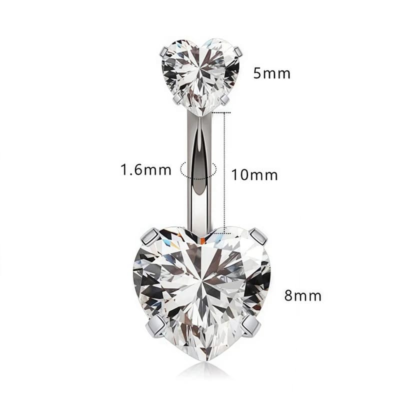 Piercing de nombril sexy en acier inoxydable, anneau de nombril en forme de cœur tendance pour femme