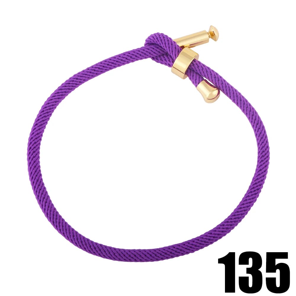 OCESRIO coloré réglable coton rouge corde Bracelet chaîne plaqué or cuivre bricolage composants pour