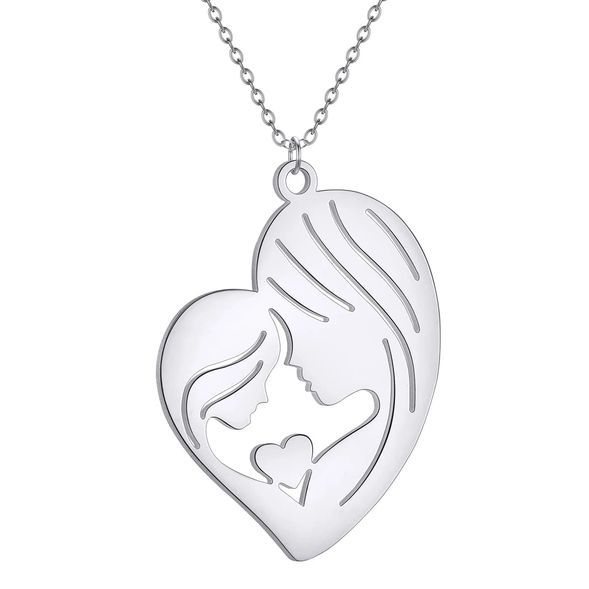 Chandler-Collier avec pendentif pour mère et enfant, bijoux ras du cou, pour famille, amour, cœur, c