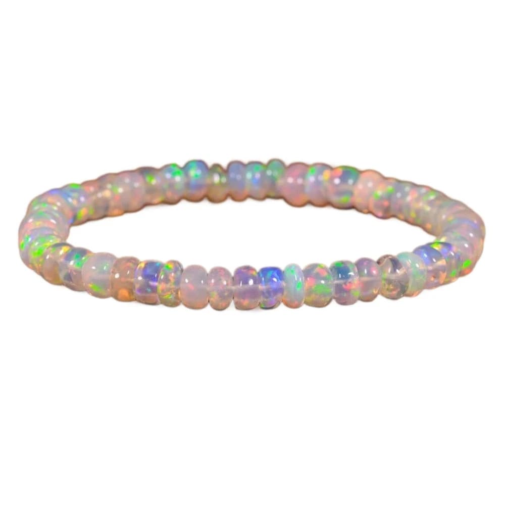Bracelet de perles d'opale artificielles exquises pour femmes, corde élastique, fait à la main, bril