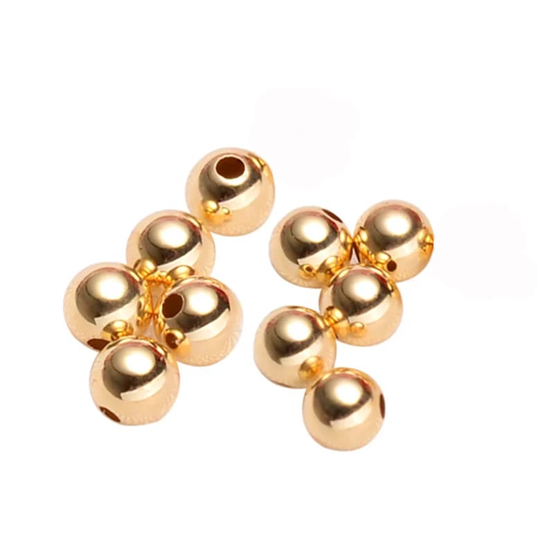 Perles en or pur 14 carats, accessoires de bricolage, Bracelet, collier, boucles d'oreilles, résulta