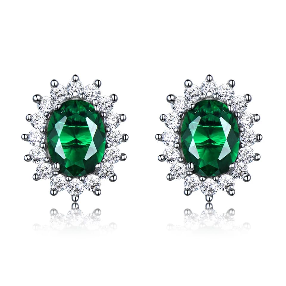 UMCHO luxe véritable 925 boucles d'oreilles en argent Sterling pour les femmes bleu saphir Diana bij