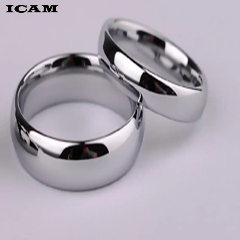 ICAM-Bague en acier au titane miroir brillant simple pour hommes et femmes, bijoux de couple, mode