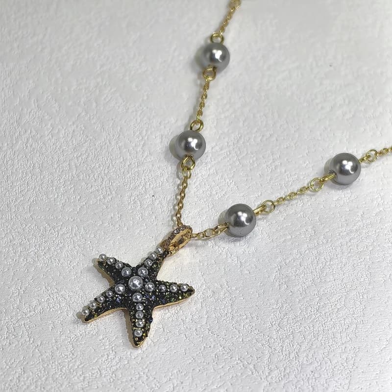 Bijoux Étoile de Mer Océanique, Accessoires Scintillants Décorés de Perles pour Femmes, Ornements Qu