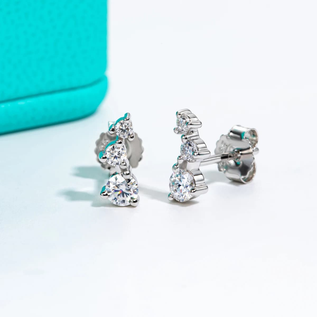 AnuJewel Moissanite boucles d'oreilles 925 en argent Sterling plaqué or laboratoire créé diamant sou