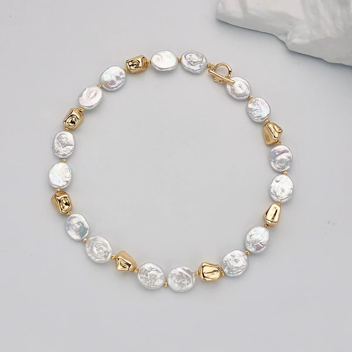 Collier baroque en perles d'eau douce naturelles, carré, à la mode, accessoires de bijoux pour femme