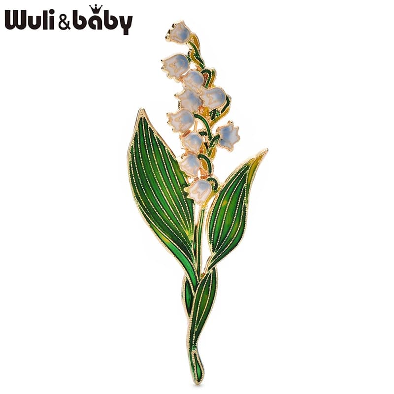 Wuli&baby – broches élégantes en émail avec fleurs de lys pour femmes, en alliage bicolore, jolies p