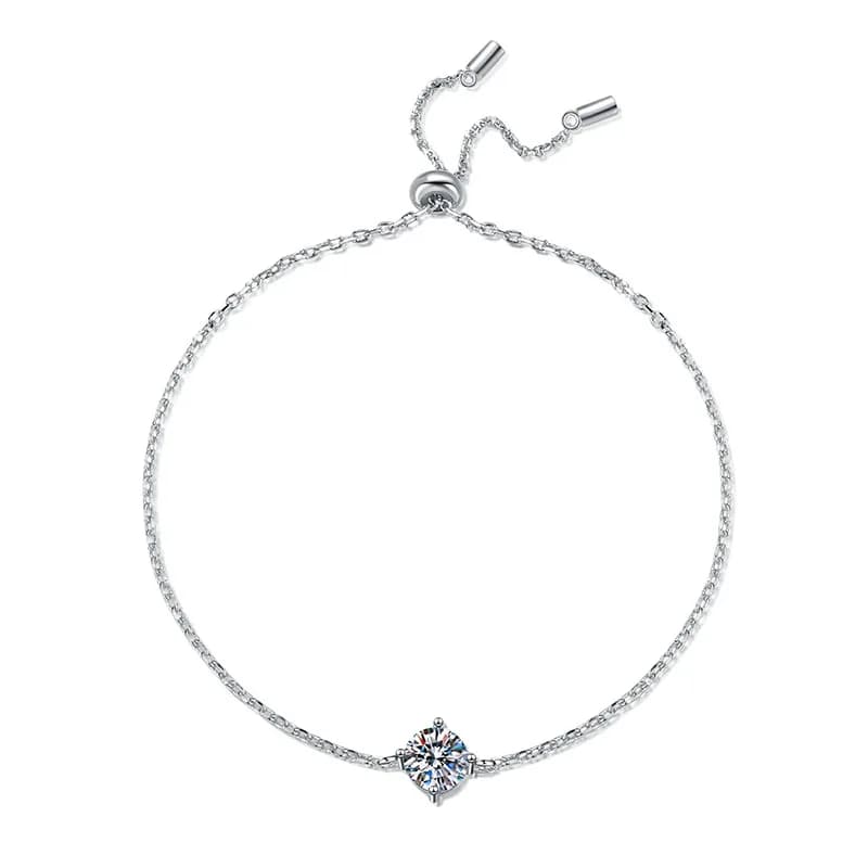 Bracelets Smyoue 1CT 6,5 mm en zircon/moissanite pour femmes, chaîne classique réglable, diamant de 