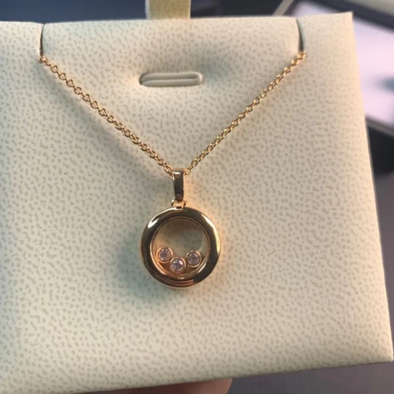 Collier plaqué or 18 carats Happy Move Stone 5A, ensemble de colliers avec pendentif en zircone pour
