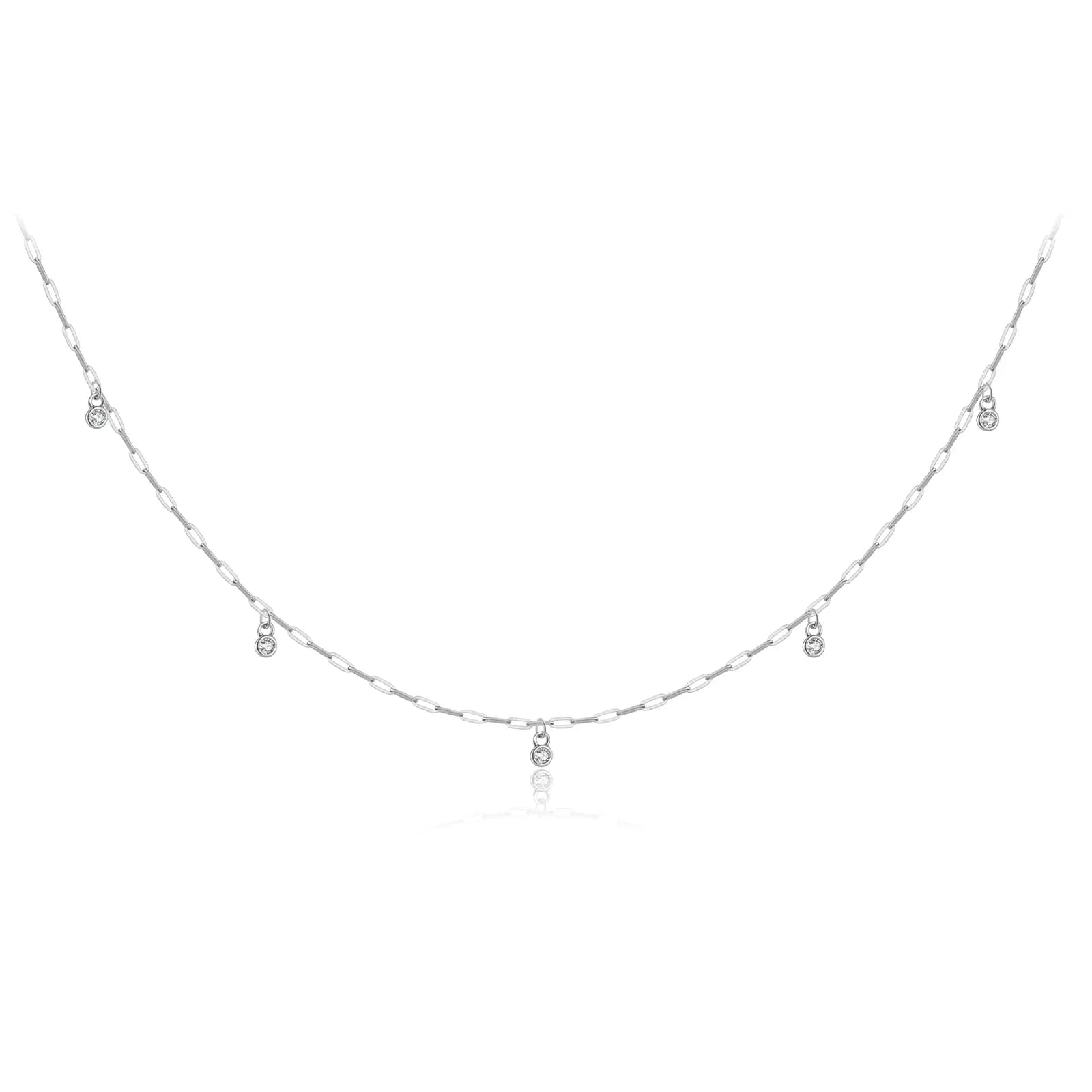 ANDYWEN Collier à breloques minimaliste en argent 925, bijoux en chaîne d'accent CZ, cadeau élégant 