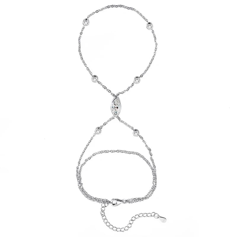 Smyoue Marquise coupe bulles Moissanite Bracelets pour femme réglable 14-19 cm laboratoire cultivé c