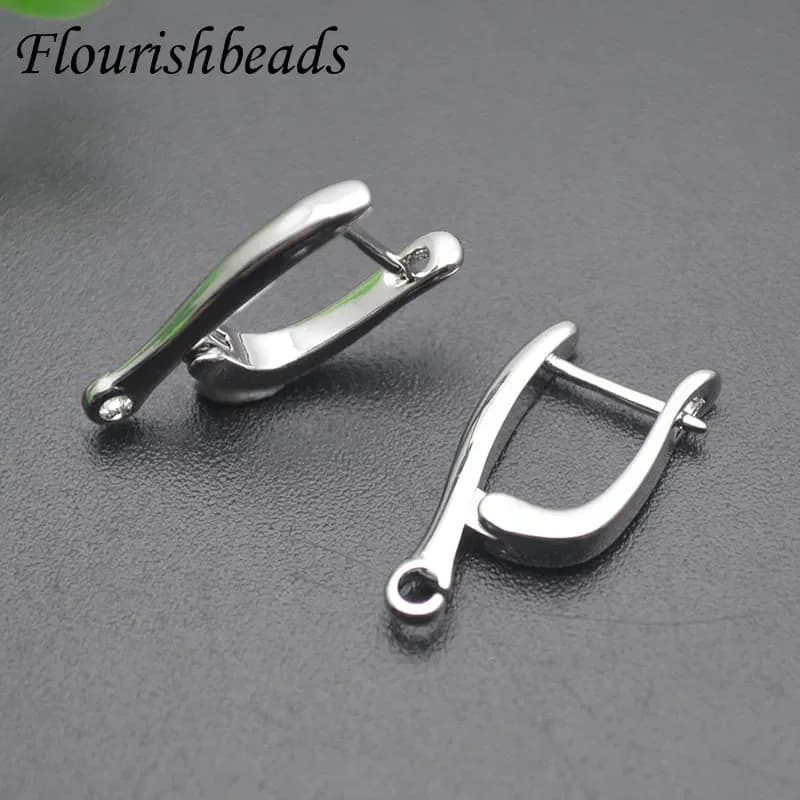 Crochets de boucle d'oreille en laiton plaqué or véritable rhodium, boucle d'oreille en métal antiro
