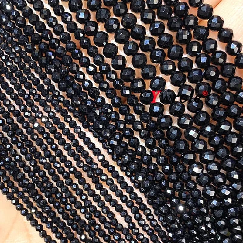Perles en pierre de grenat rouge naturel 2 3 4mm, pierres précieuses rondes à facettes pour la fabri