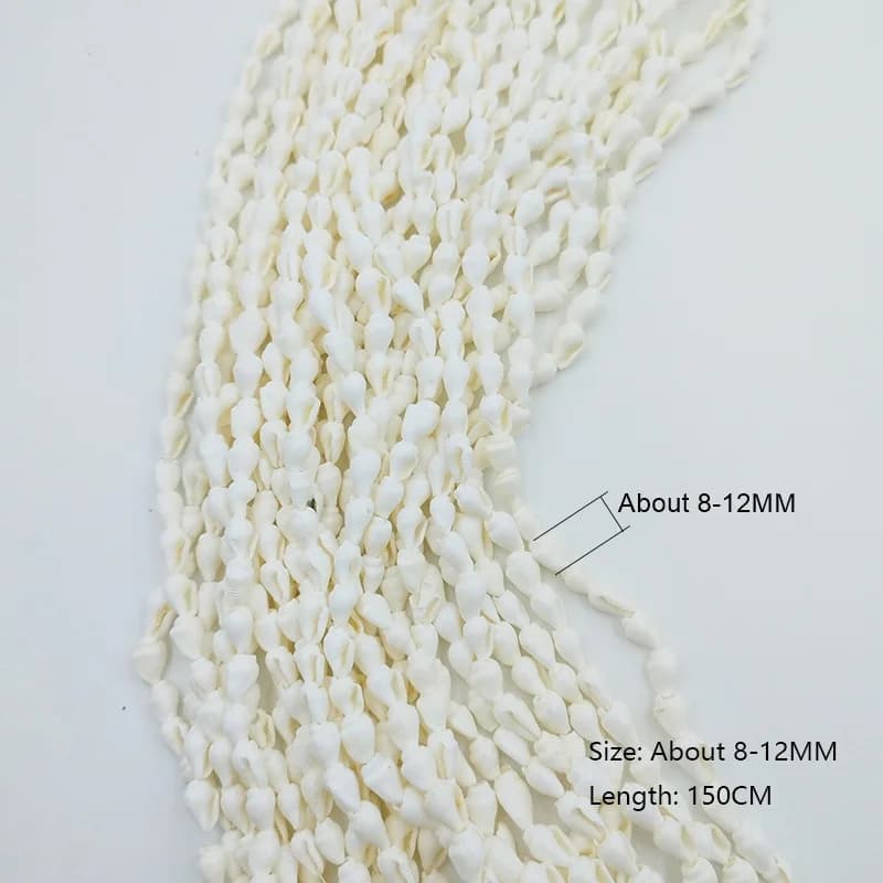 Petit collier de conque blanche naturelle, coquillage doré, collier de bijoux à bricoler soi-même, b