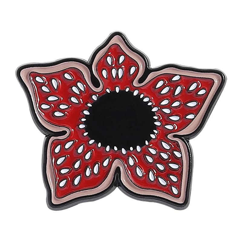Broche en émail série TV américaine horreur science-fiction, fleurs de cannibale rouge, lumières de 