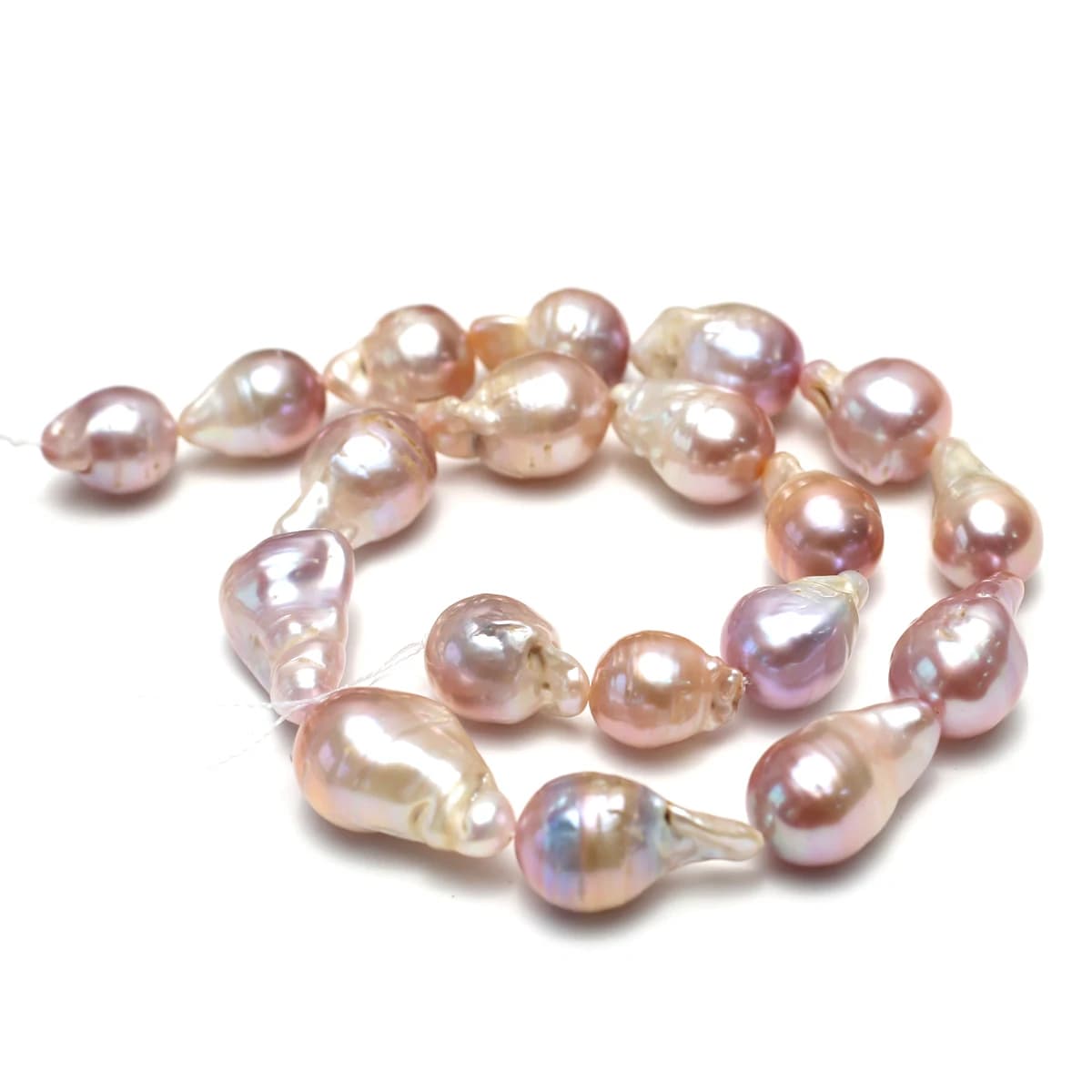 12-15mm AAAAAA naturel d'eau douce Baroque blanc violet perle perle bijoux faire collier à faire soi