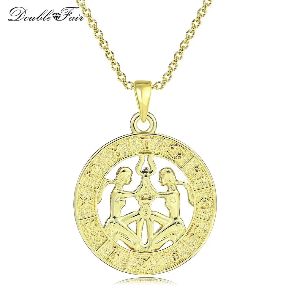 Collier Pendentif Constellation Chic pour Femme, 12 Signes du Zodiaque, Document Or, Horoscope JOon,