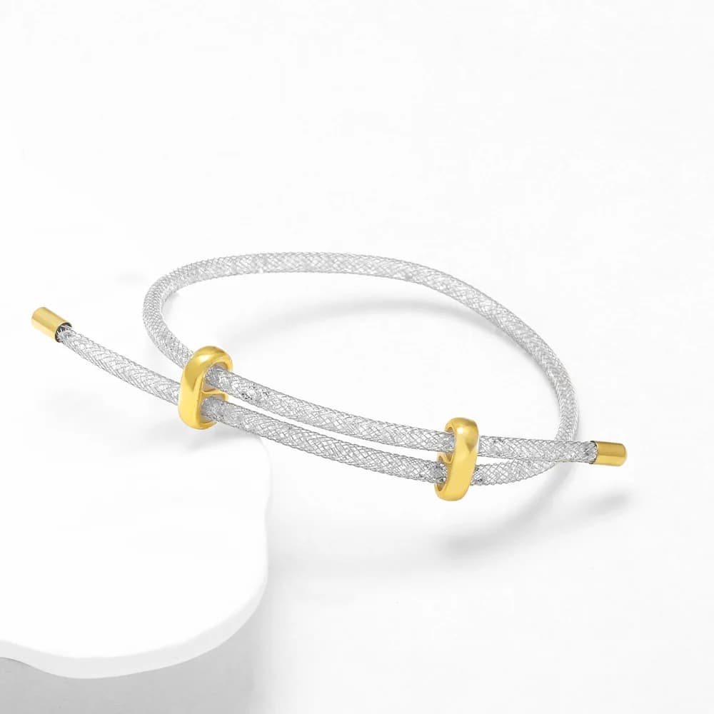 OCESRIO mode maille cristal Bracelet chaîne cuivre soie Tube Bracelet à la main bricolage accesorios