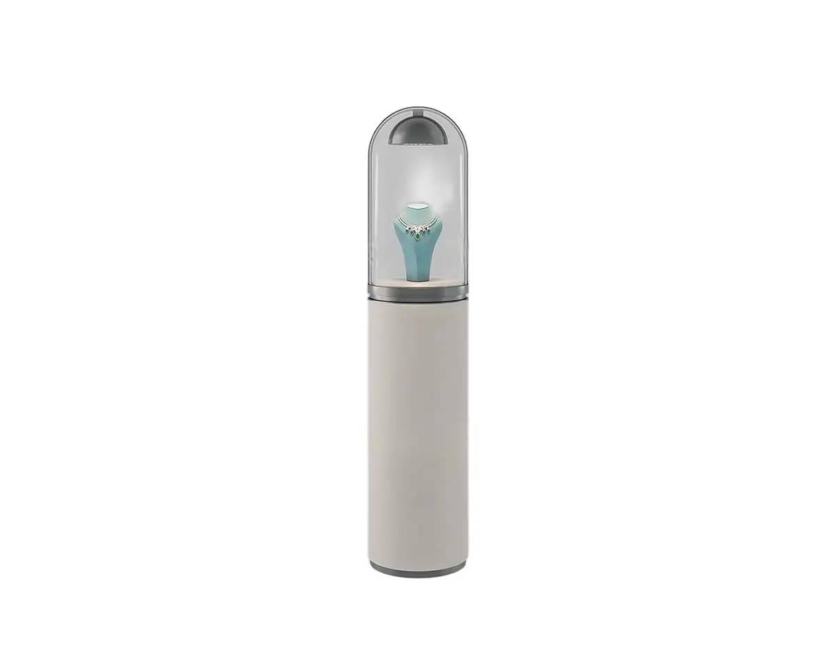 Vitrine à bijoux en métal : comptoir à bijoux en acier inoxydable doré, design verrouillable pour vi