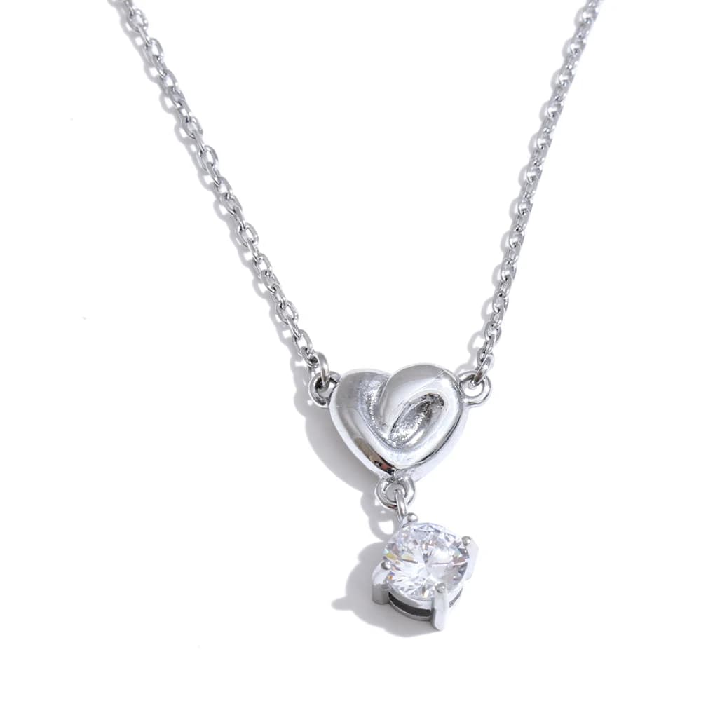 NiNice – collier en acier inoxydable, pendentif en forme de cœur, zircone cubique, Design à la mode,