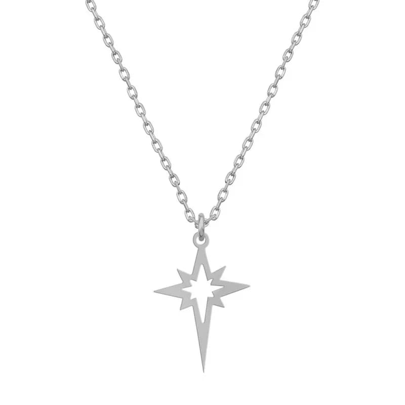 Colliers ras du cou en acier inoxydable avec pendentif étoile géométrique minimaliste, collier étoil