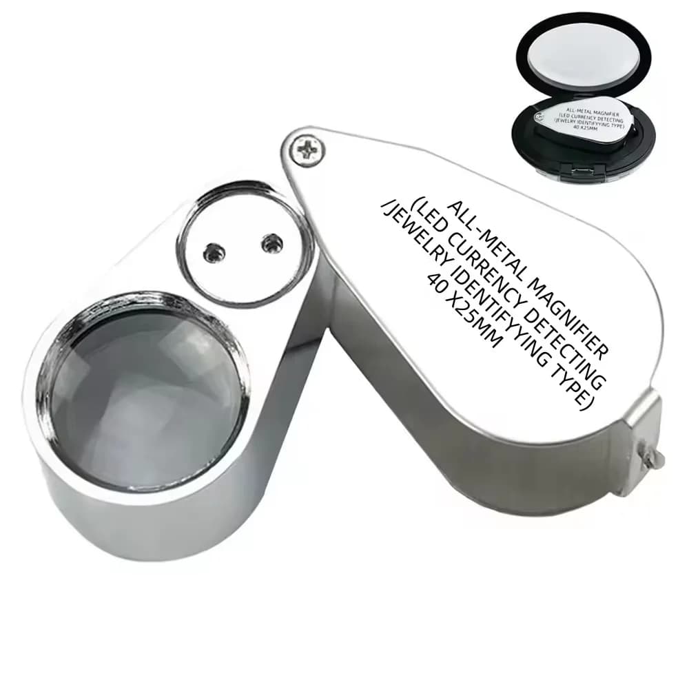 40X bijoutiers Loupe Loupes LED/UV éclairé bijoux boucle poche pliante Loupe pour les travaux proche
