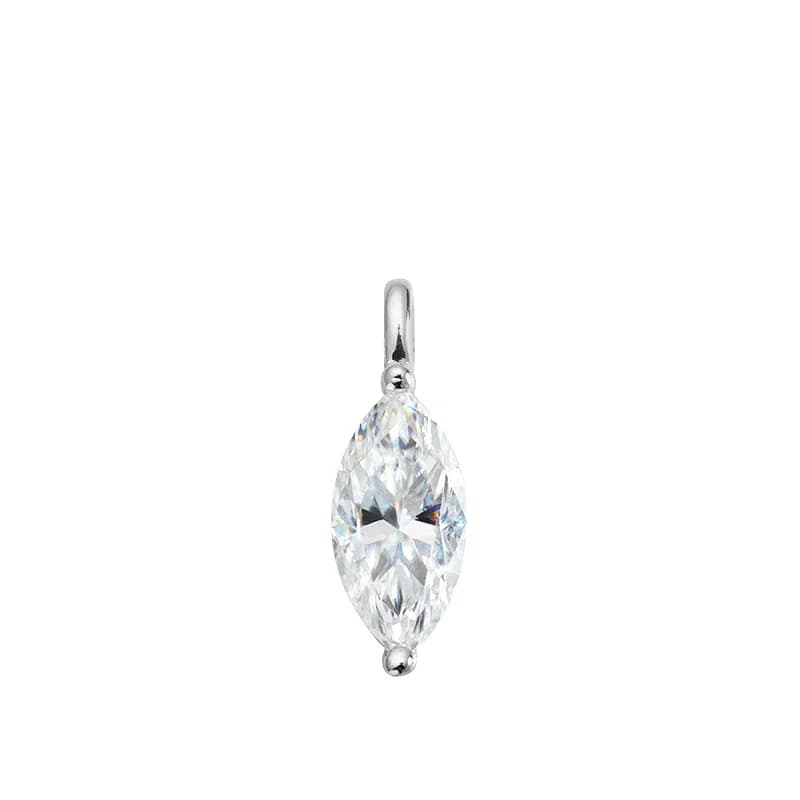 Collier solitaire 3 carats en moissanite taille marquise pour femme, pendentif diamant étincelant, c