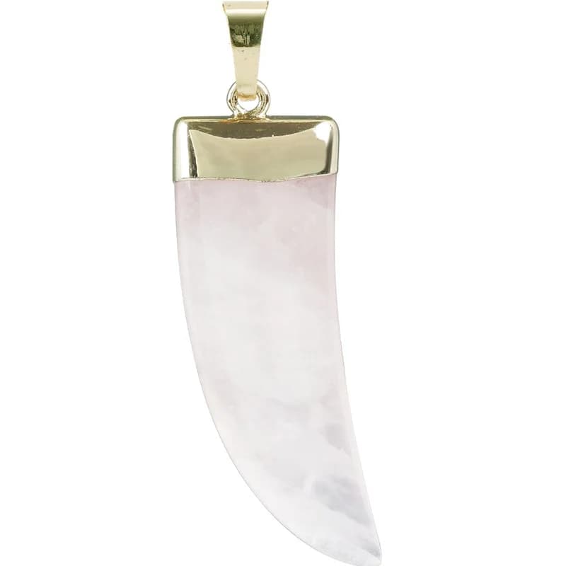 Collier pendentif en forme de corne de taureau pour hommes, Quartz naturel, bord de lune, à la mode,