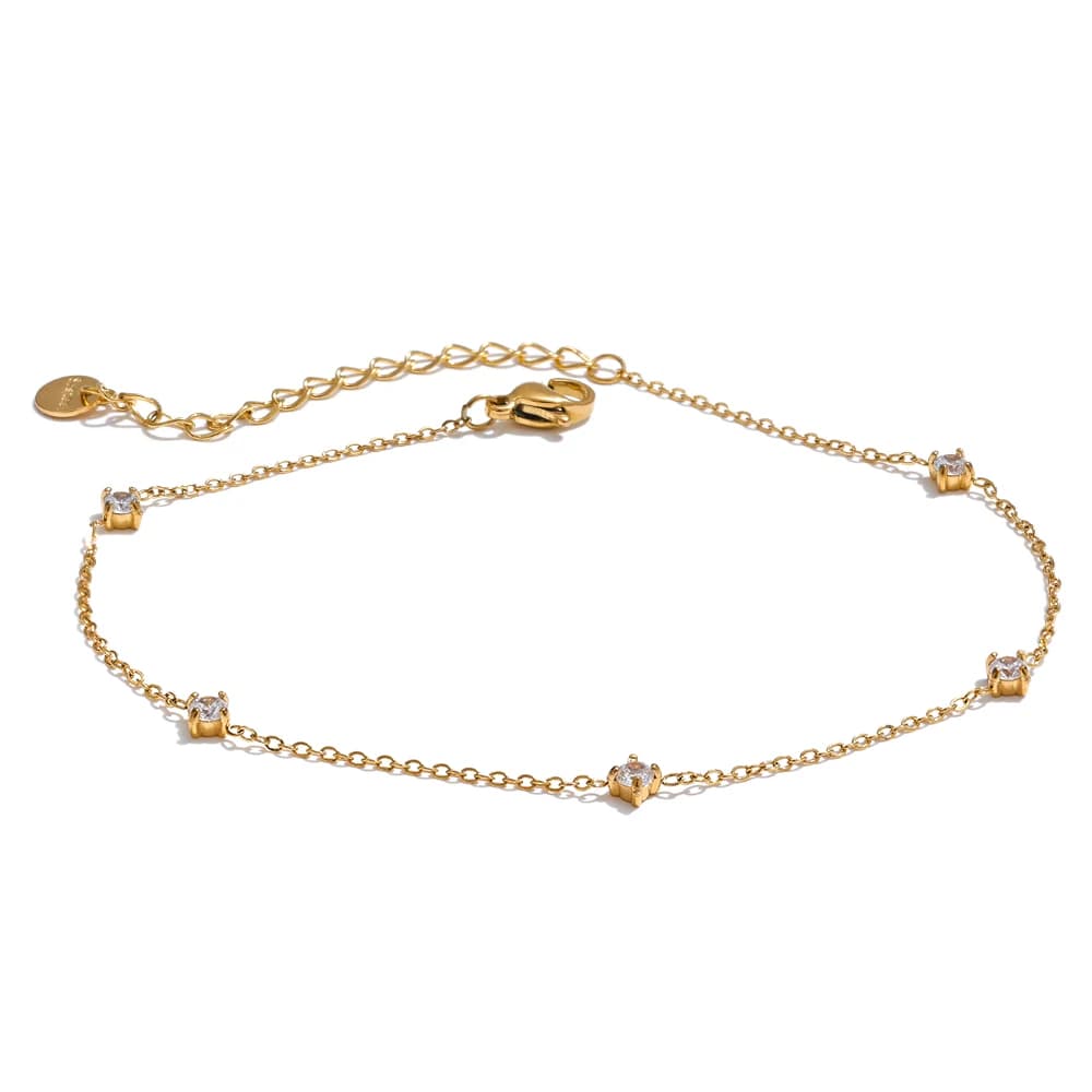 Yhpup – collier de cheville en acier inoxydable et zircone cubique, Bracelet antirouille, attrayant,