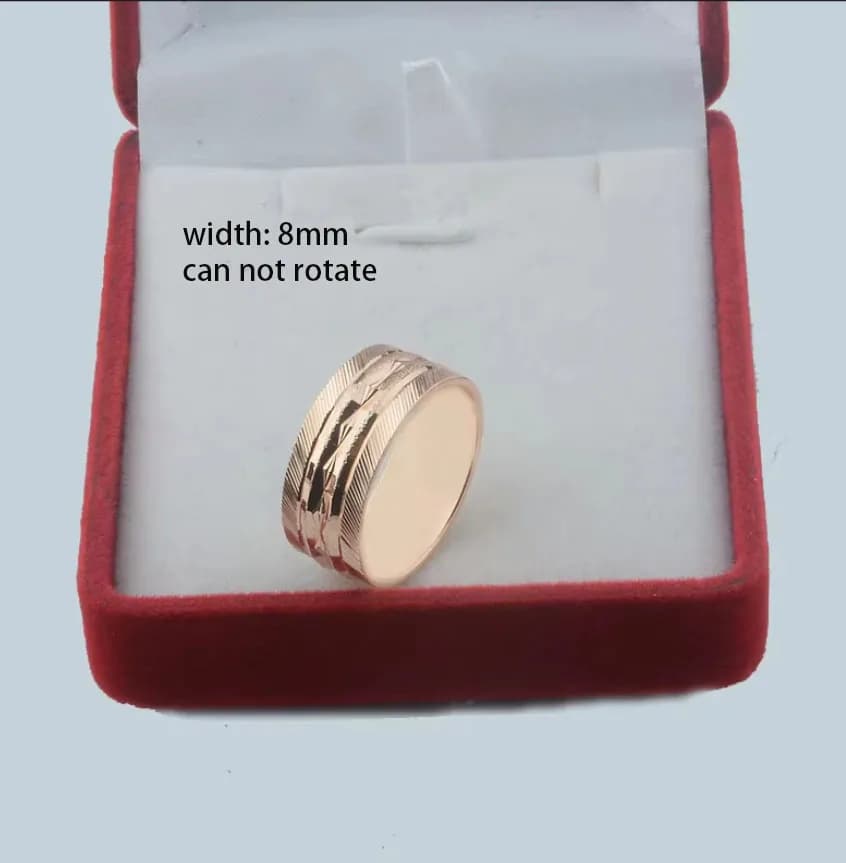 Bagues rondes rotatives pour femmes, 6mm de large, couleur or Rose 585, bijoux de fête pour Couple, 