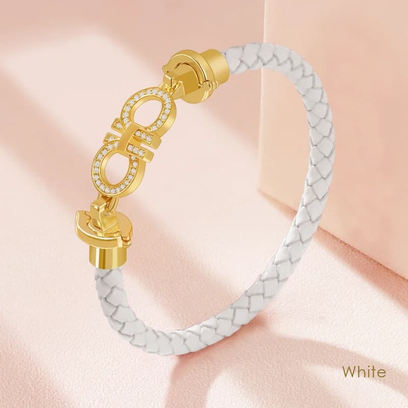 Bracelet rond en cuir véritable tressé pour femme, bijoux féminins, design classique, accessoires de