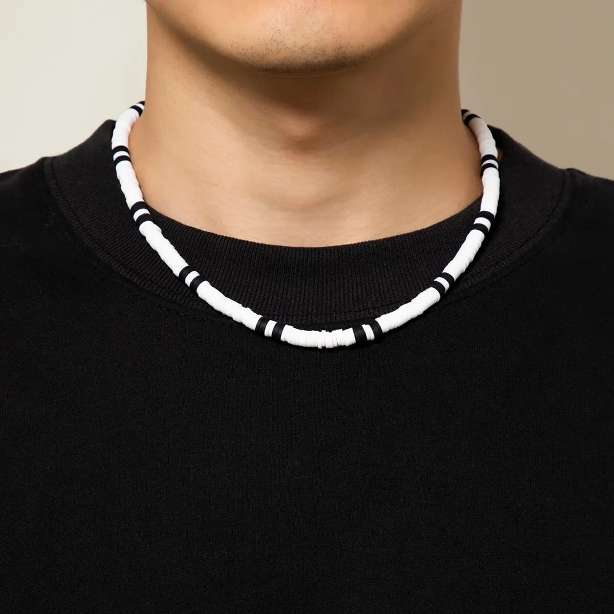 Collier ras du cou en argile polymère pour hommes et femmes, simple, vintage, court, clavicule, noir