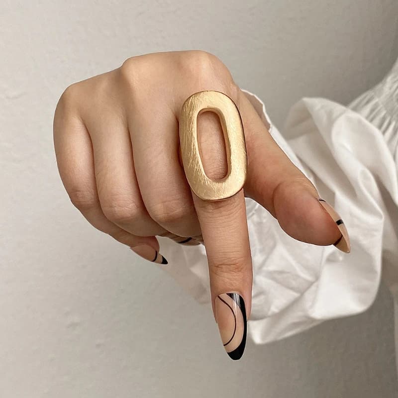 Bijoux à la mode, Design européen et américain, grands anneaux géométriques épais irréguliers pour f