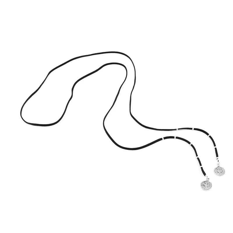 Boho Long Collier gothique noir velours tour de cou Maxi colliers rond Collier Collares femmes colli