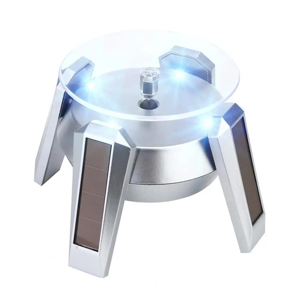 Présentoir de bijoux rotatif UFO dirigeable, plateau tournant automatique solaire à 360 degrés pour 