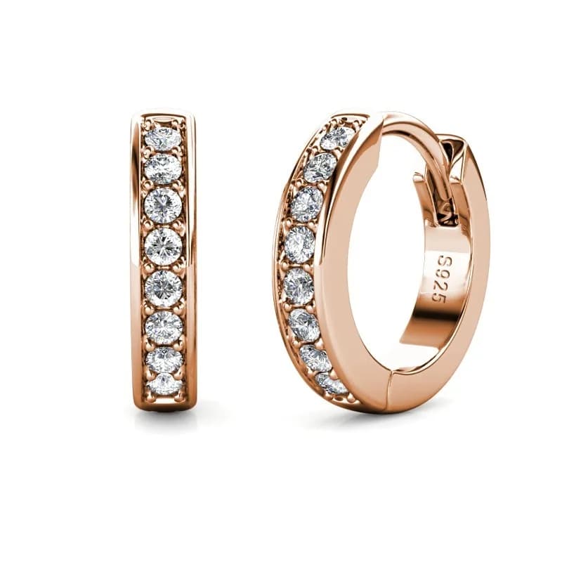 Daisini 925 boucles d'oreilles créoles en argent avec cristaux Swarovski femmes bijoux fins plaqué o