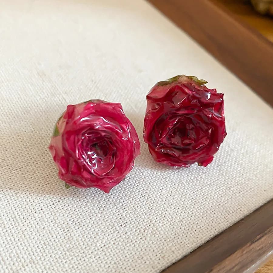 Boucles d'oreilles en forme de rose, bijoux élégants et luxueux pour femmes