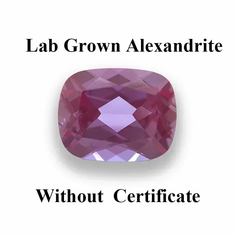 Pierre d'alexandrite de qualité supérieure cultivée en laboratoire, forme rectangulaire coussin, cou