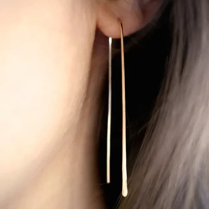 Boucles d'oreilles en argent 925 fait à la main, bijoux Vintage martelés, minimaliste, style Boho Oo