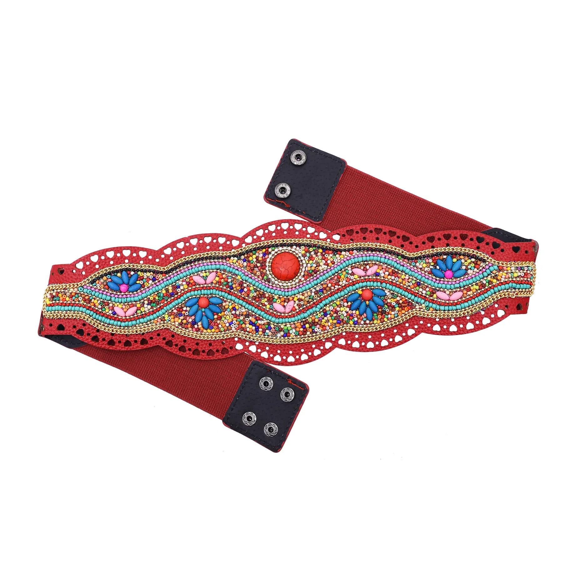 Vintage tibétain nouvelle résine colorée perle Turquoise ceinture en cuir bijoux de corps traditionn